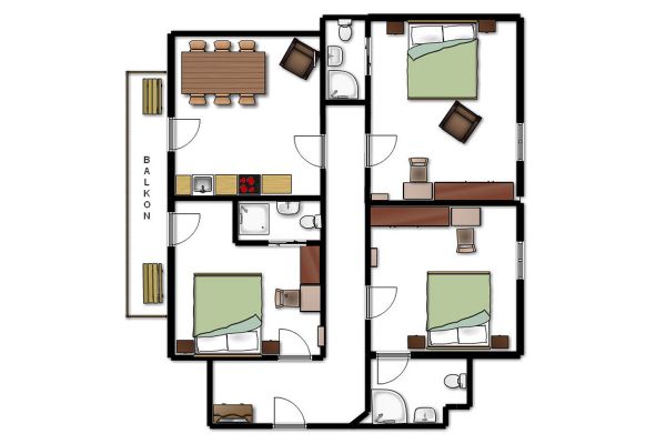 Appartements Richlegghof - unser Appartement für bis zu 7 Personen